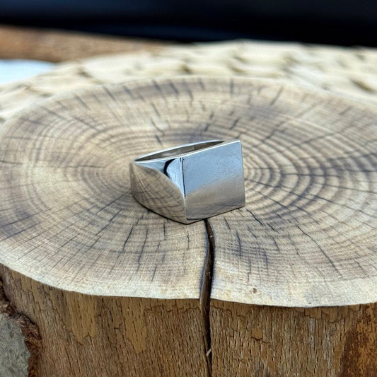 Erkek Kişiselleştirilebilir Otantik Kare Yüzük
